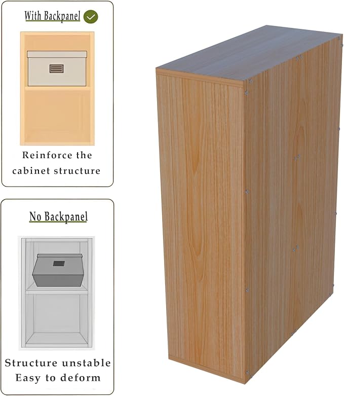 OSCHF 6-Cube Storage Shelf Bookcase, Oak | Wooden 3-Tier Open Bookshelf, Fits 11×11" Bins, Vertical or Horizontal Use, Full Back Panels, For Home Office