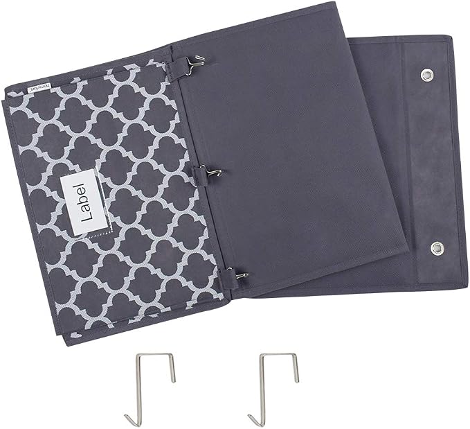 Over the Door File Organizer, Hanging File Folders, Wall Organizers and Storage for Mail, Magazine, Notebooks, Planners, Office, Classroom, 5 Extra Large Pockets (Grey Lantern Pattern)