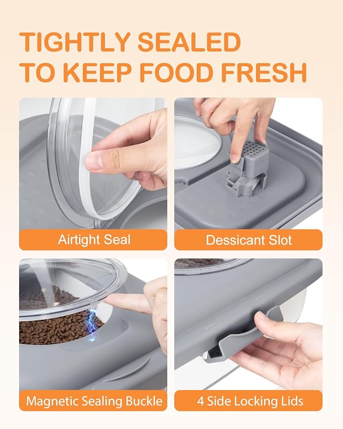 15-23 Lbs Dog Food Storage Container Airtight,Collapsible Pet Food Storage | Dog Food Container with Double Seal & Magnetic Lid,Cat Food Container with Wheels & Handle for Easy Moving,Small Jar,Scoop