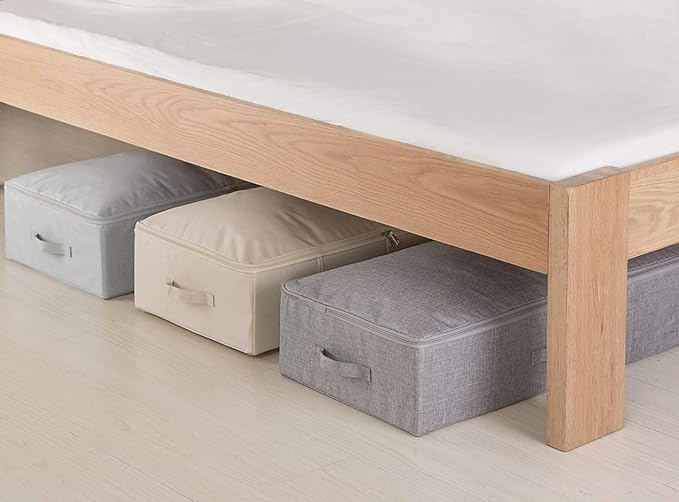 Folding Under the Bed Storage Bin with Lids, Under Bed Storage Containers | underbed storage containers,under bed storage bins, Wardrobe Closet Clothing Blanket, Shoes, Toys Organizer Containers