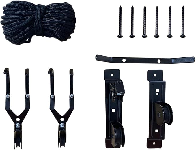 Wallmaster Ceiling Bike Mount Hanger, Bike Ceiling Lift Hoist, Bike Pulley System for Garage, Indoor Bicycle Hooks, 1 pack