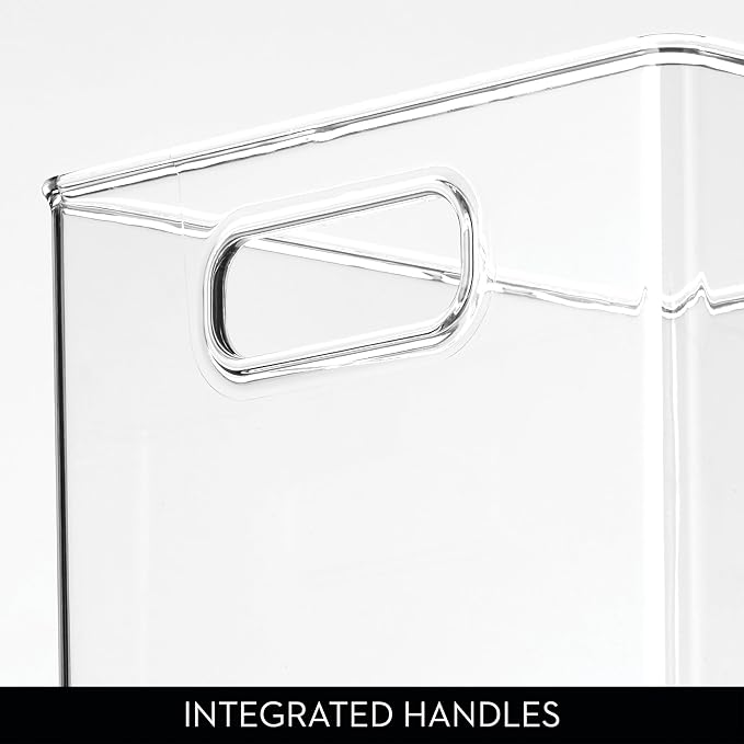 iDesign Pantry Storage Bin with Handles for Kitchen Cabinets or Fridge - Set of 2 - Clear - Made in USA