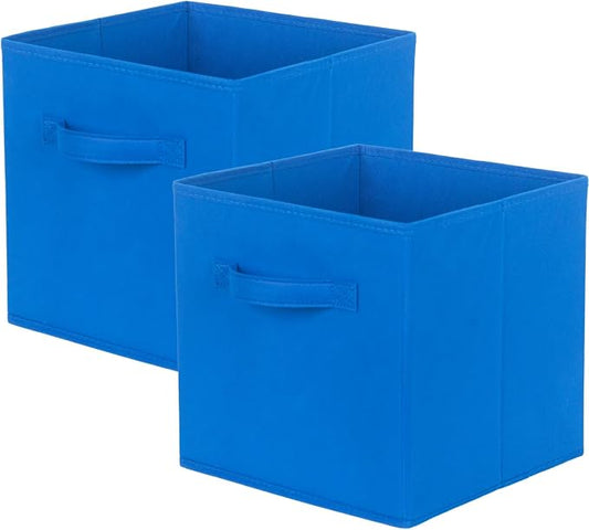 ShellKingdom Storage Bins, Foldable Fabric Storage Cubes And Cloth Storage | Storage Organizer For Closet And Toys, 10.5x10.5x11 INCH, 2 Pack (Royal Blue)