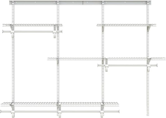 PROWORX 4-6 Ft Closet Organizer System, Adjustable Metal Wire White Closet System, Expandable Walk in Closet Organizers and Storage System, Closet Shelves with Hanging Rods
