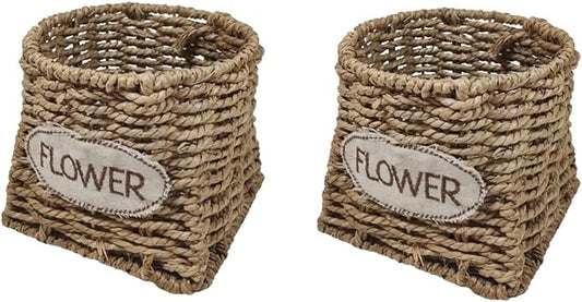 POPETPOP 2pcs Large Storage Baskets for Living Room Decorative Woven Basket Nursery Organizer