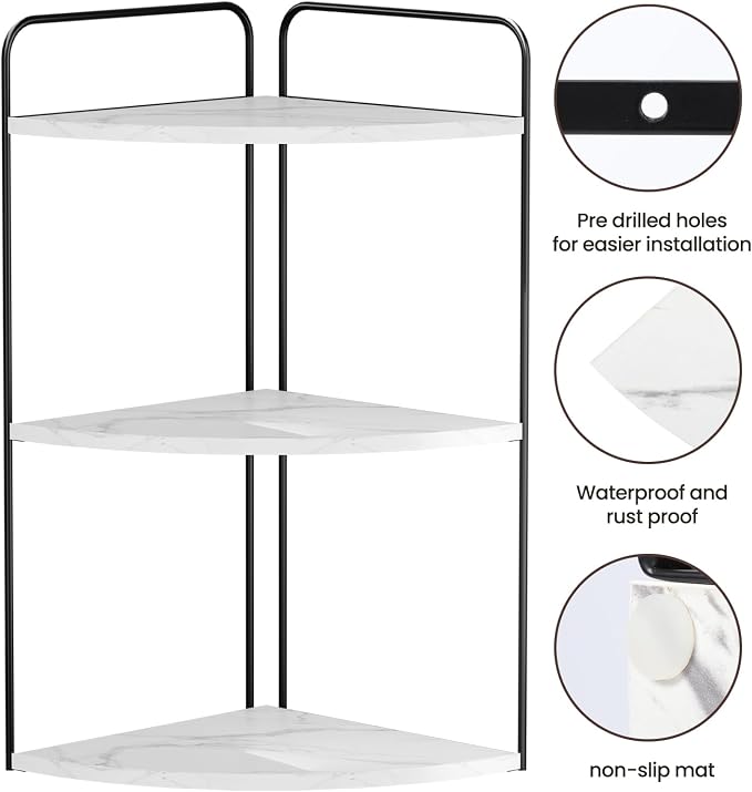 Bathroom Counter Organizer, Vanity & Makeup Countertop Organizer | Corner Bathroom Counter Organizer, Bathroom Sink Organizer, Bathroom Counter Shelf, Countertop Organizer, Corner Desk Shelf