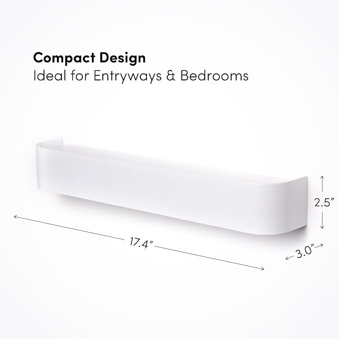Modern Wall-Mounted Coat Rack with Shelf – Heavy-Duty Steel, 5 Sturdy Hooks, Powder-Coated Finish, Space-Saving Entryway Organizer with Mounting Hardware – Sleek & Minimalist Design (White)