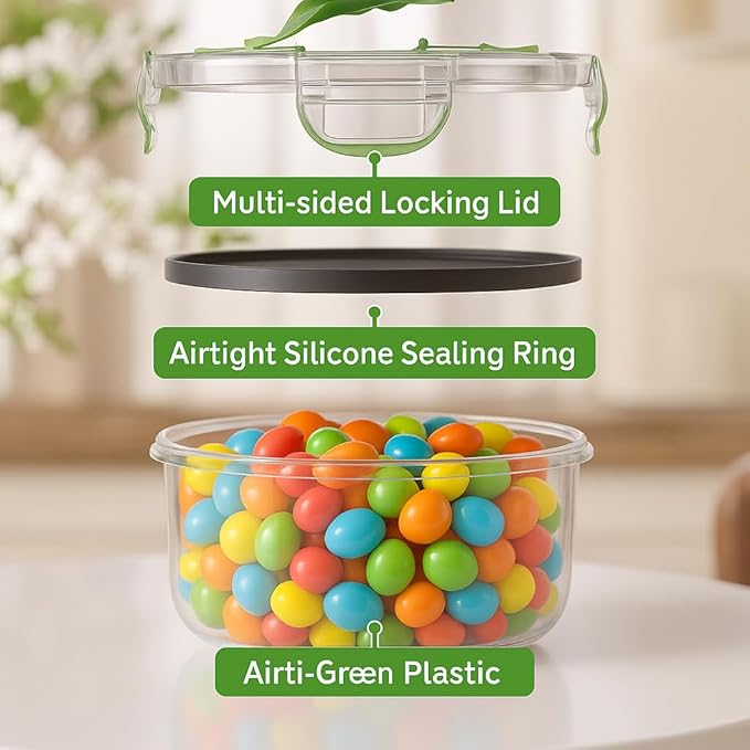 56 PCS Food Storage Containers with Lids Airtight (28 Boxes - 28 Lids) | Plastic Container for Pantry Stackable Kitchen Organization-Microwave Dishwasher,Freezer Safe 100% Leak Proof