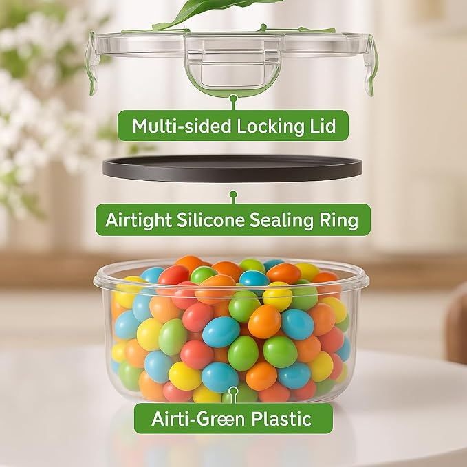 RockBerry 66 Pcs Food Storage Containers with Lids Airtight | Total 19075ML Stackable Kitchen Bowls Set(31 Containers,31 Lids) BPA Free Leak proof Plastic Boxes-Microwave safe