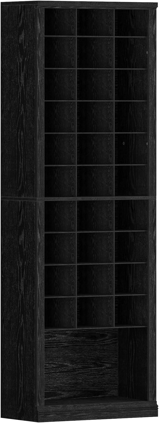 Hzuaneri 11 Tiers Shoe Storage Cabinet, Tall Shoes Cabinet with Cubby | Freestanding Wooden Shoe Organizer, 30-33 Pairs, Shoes Cubby Organizer for Entryway, Bedroom, Black SR02004X