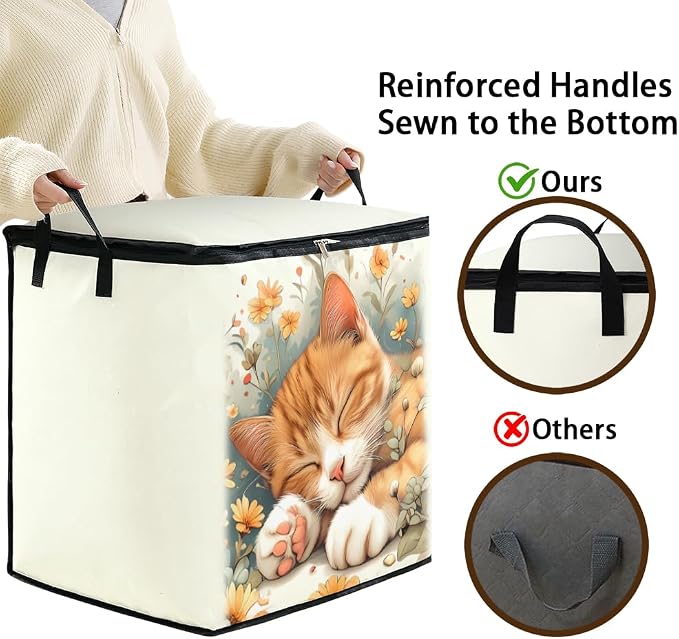 2pcs blanket storage bag for under bed,closet organizers 95L | clothing sweater sheet bedding comforter duvet quilt pillow toy storage bags with lids,dorm room essentials for containers