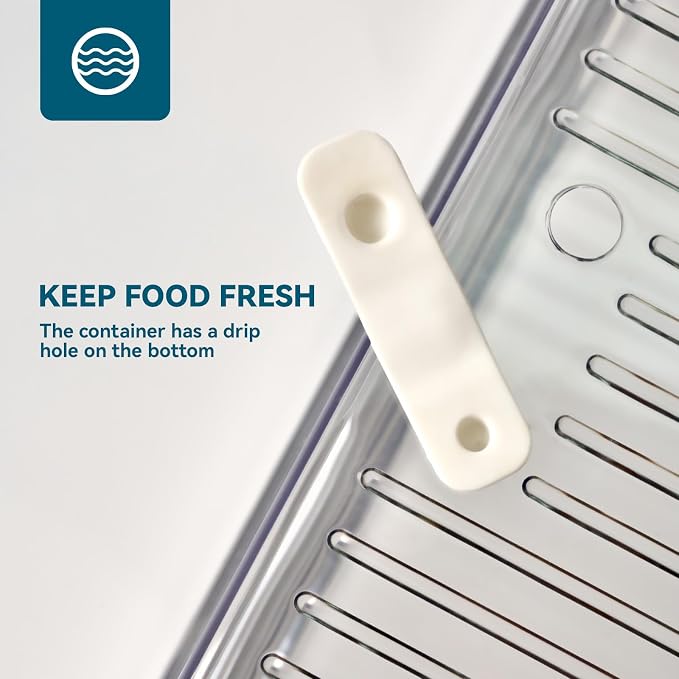 4 Piece Refrigerator Organizer Bins, Clear Fridge Organizers with Lids | Clear Fridge Storage, Food Storage Containers Clear and Stackable for Fruit, Vegetable, Drinks, Cereals