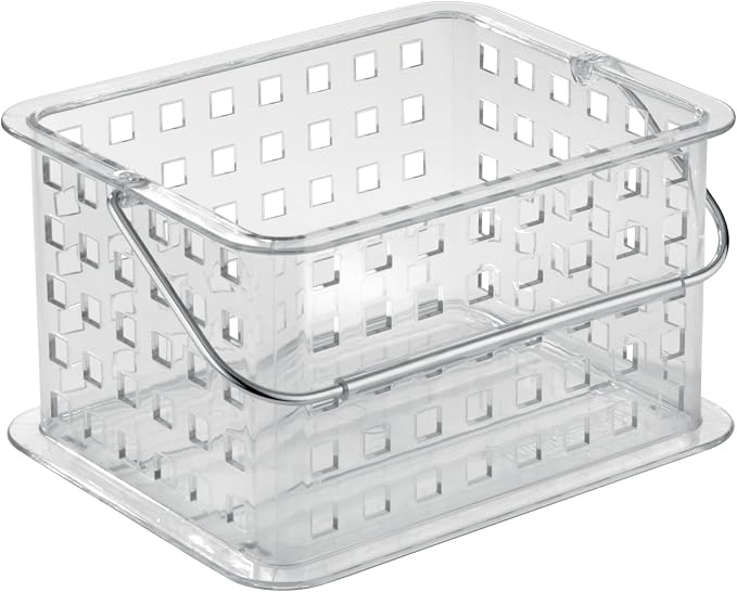 iDesign Small Clear Shower Caddy with Handle | Portable, Shower Organizer, For Dorm or Bathroom
