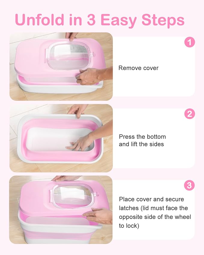 10-13 Lbs Airtight Dog Food Storage Container,Collapsible Pet Food Storage | Dog Food Container with Double Airtight Seal,Cat Food Container Dry Food Fresh,Space Saving,Pest/Mouse-proof,Scoop,Pink