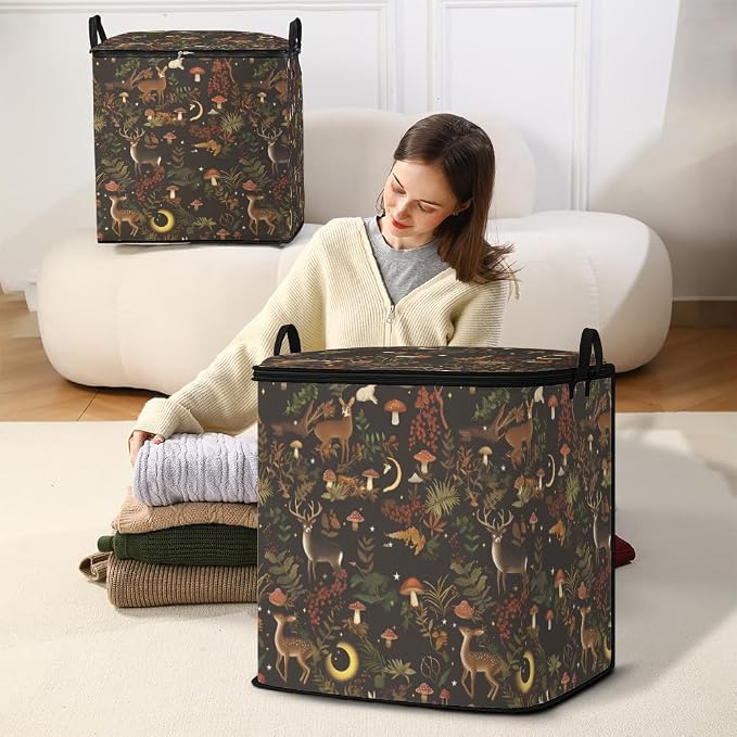 2pcs blanket storage bag for under bed,closet organizers 95L | clothing sweater sheet bedding comforter duvet quilt pillow toy storage bags with lids,dorm room essentials for containers