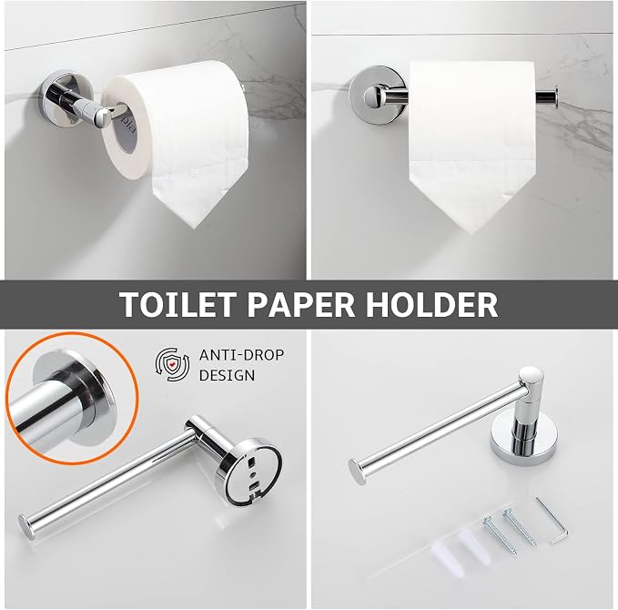 BGL Bathroom Hardware Set Chrome Bathroom Accessory Set Towel Bar 8 Pieces Set