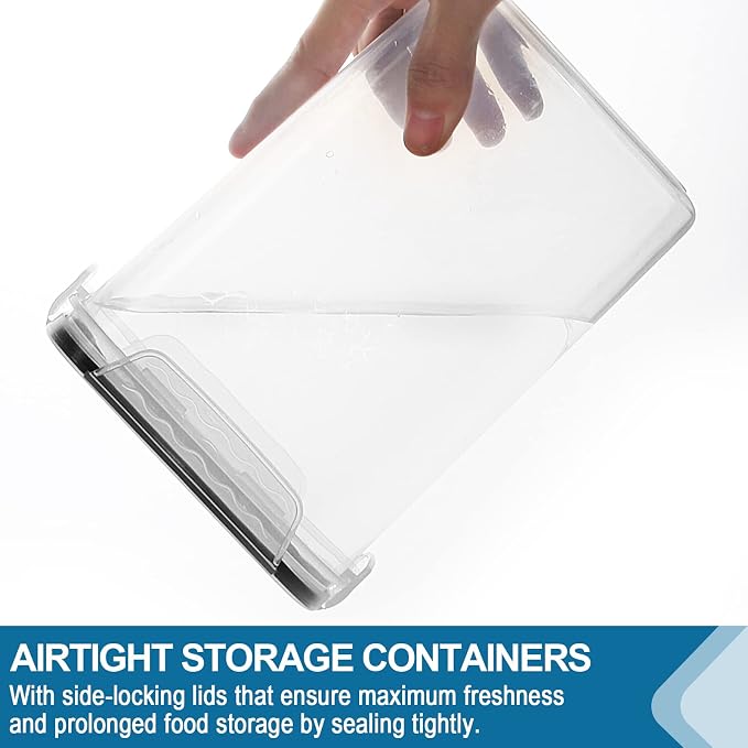 VERONES Large Tall Airtight Food Storage Containers, 10 PACK Containers Set | Plastic Airtight Kitchen & Pantry Organization, Ideal for Flour & Sugar Plastic Canisters with Labels