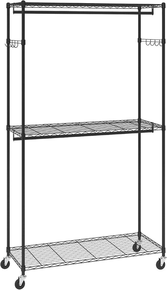 VEVOR Clothing Garment Rack, Heavy Duty Closet Wardrobe, Adjustable Tiers Clothes Racks with Steel Frame, for Bedroom, Clothing Store, Hallway