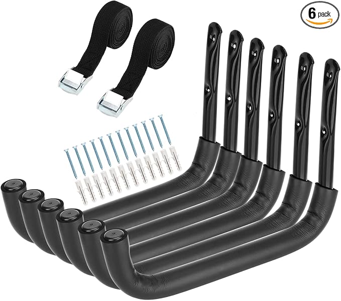 6 Pack Garage Storage Hooks Heavy Duty, 12.7Inch Wall Mount Storage Utility Hanger