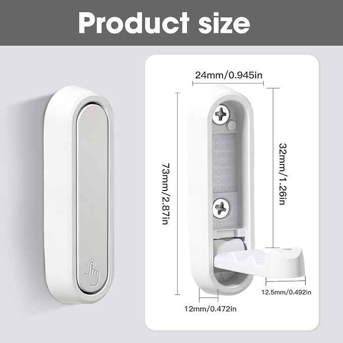 Folding Wall Hooks, 2 Pack, White, Zinc Alloy, Heavy Duty Coat Hooks | 90° Foldable Design, Wall Mounted, Zinc Alloy, Flip-Down Design, Includes Screws And Anchors, For Bedroom, Entryway, Closet