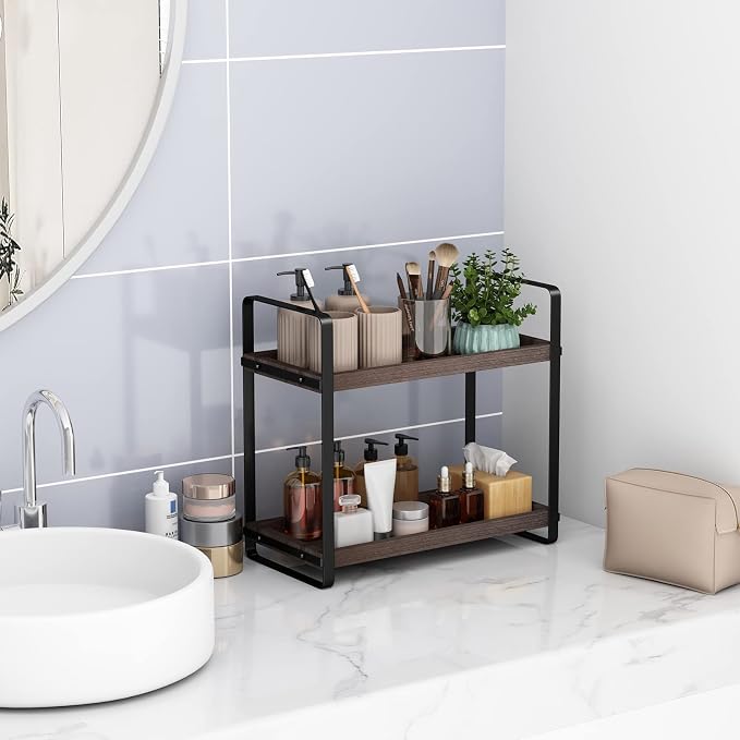 HNRLOY Bathroom Counter Organizer, Bathroom Counter Shelf, Makeup Organizer | Bathroom Countertop Organizer, Bathroom Sink Organizer, Perfume Organizer, Vanity Shelf, Bathroom Organization and Storage