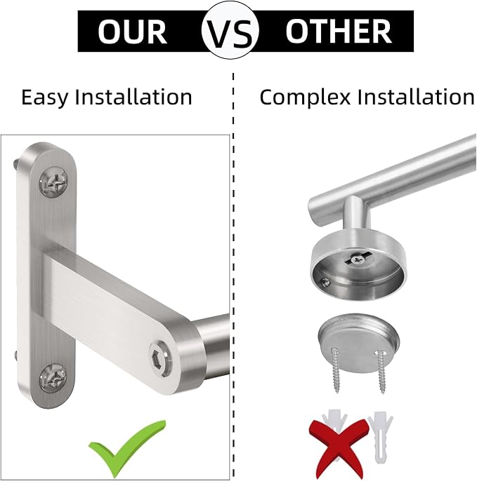 KLJKPA Towel Bar for Bathroom, 16 Inch Wall Towel Rack, Brushed Nickel | Heavy Duty Single Towel Rod, Space-Saving Hand Towel Holder, Toilet Kitchen Towel Storage, Rustproof, Stainless Steel