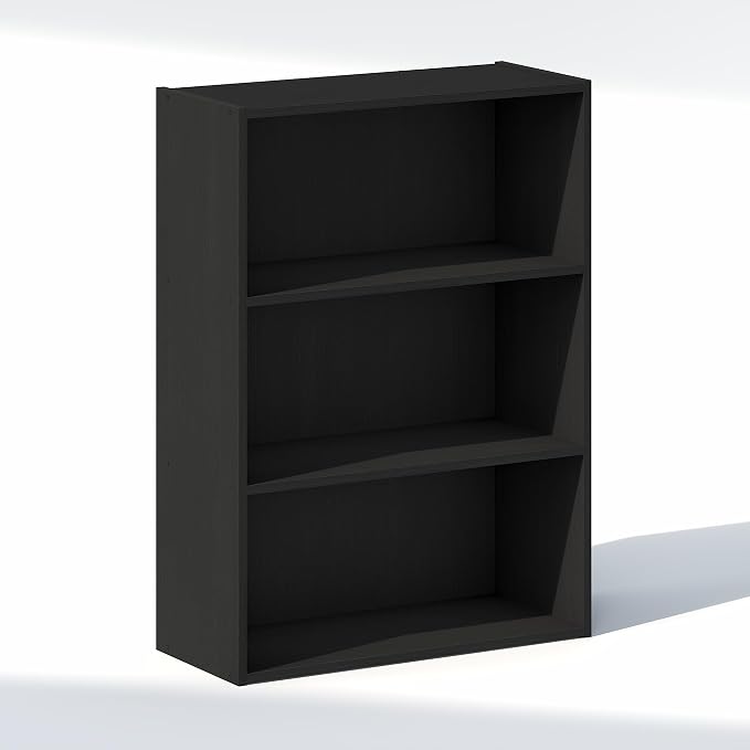 Furinno Reed Closet Organizers and Storage, 3-Tier Closet Organizer, Open Shelf Closet Storage, for Wardrobe, Bedroom, Living Room, Americano