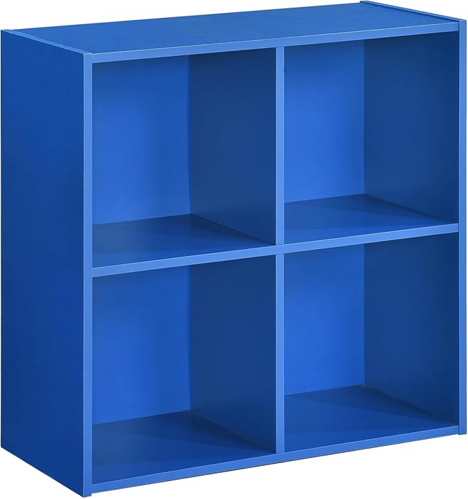 KB Designs - Blue 4 Cube Storage Organizer Book Shelf, Toy Storage Organizer for Nursery, Kids Room, Playroom and Bedroom