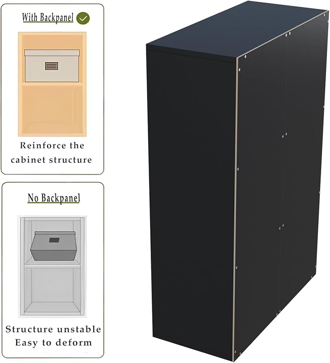 OSCHF 6-Cube Storage Shelf Bookcase, Black | Wooden 3-Tier Open Bookshelf, Fits 11×11" Bins, Vertical or Horizontal Use, Full Back Panels, For Home Office