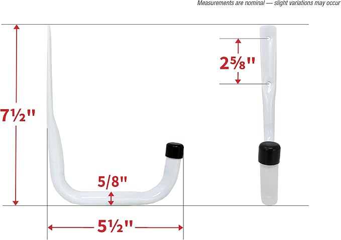 Shepherd Hardware 8096E Heavy Duty Steel Garage Storage Utility Hooks, 3 Sizes, 6 Pack, White