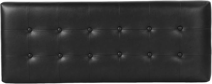 HomePop 46" Tufted Storage Bench - Classic Black