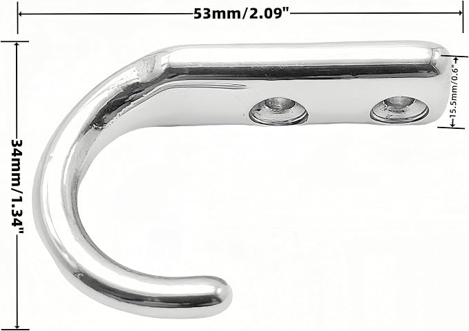 Heavy Duty Stainless Steel 316 Wall Hooks, Marine Grade Wall Hanger Key Hook Wall Mounted Coat Hook Hanging Garage Hook Storage Hooks Screw Utility Hooks (6Pack)