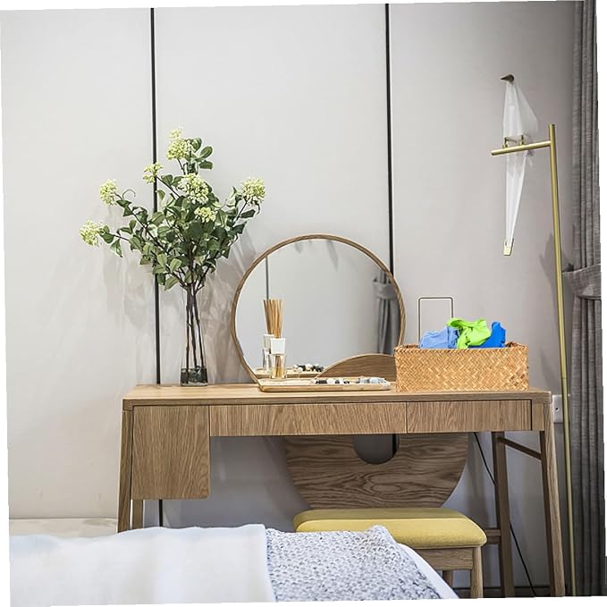 Zerodeko Handwoven Straw Woven Basket with Flat Base Decorative Storage Organizer for Desktop Household Supplies Compact Multifunctional Storage Holder for Vegetables Snacks