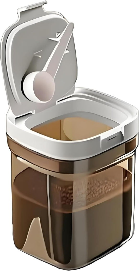 15oz Coffee Canister, Airtight Storage Container, 1300ml | Food Storage Container with Magnetic Scoop, Kitchen Jar for Grounds, Beans, Tea, Sugar, Flour, Cereal