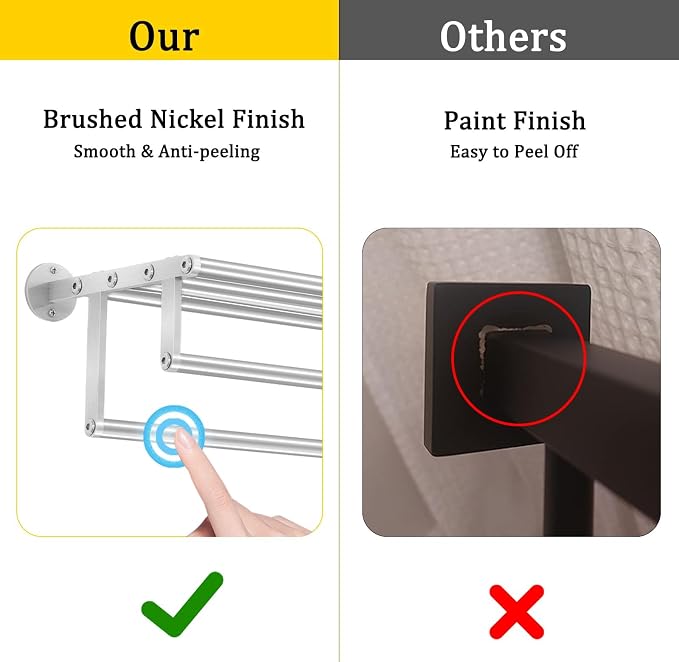 Double Towel Racks for Bathroom Towel Rack with Shelf, 24 Inch Double Towel Bars, Wall Mount Towel Holder for Bathroom Lavatory, Stainless Steel Towel Rod(Brushed Nickel)