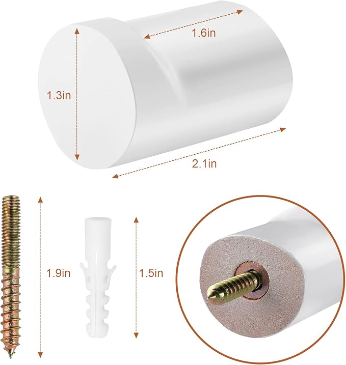 bsdonte Wood Wall Hooks, 4 Pack White Decorative Coat Hooks Wall Mounted, Modern Hat Hooks Heavy Duty Entryway Wall Hangers for Hanging Purse, Towels, Clothes, Backpack