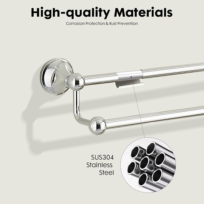 Antique Bathroom Double Towel Bar Chrome, 24 Inch Towel Racks for Bathroom Wall Mounted,Bathroom Towel Holder,Bathroom Two Towel Hanger Rod