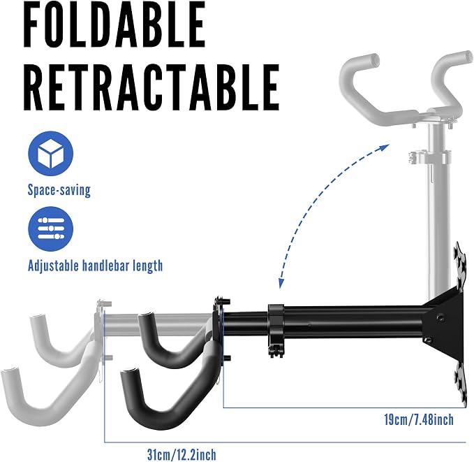 Bicycle Wall Mount Bike Rack Garage Wall Mount Bike Hooks Garage | Bike Storage Rack for Indoor Home Horizontal Bicycle Wall Hanger Heavy Duty Metal Bike Holder for Road Mountain