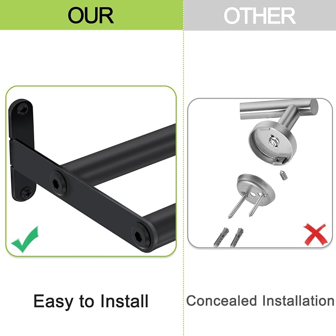 Double Towel Bar, 32 Inch Towel Racks for Bathroom, Stainless Steel Bathroom Towel Holder, Towel Rack Wall Mounted Towel Hanger Towel Rod, Matte Black