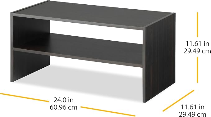 Whitmor Wood Stackable 2-Shelf Shoe Rack, 24 INCH, Espresso，2 Pack