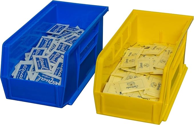 Akro-Mils 30230 AkroBins Plastic Storage Bins, 11"x5"x5", Yellow, 12-Pack | Space-Saving Stackable Bins for Garage, Pantry, Craft Organization