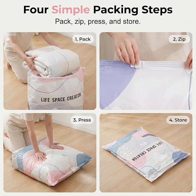 No-Pump Vacuum Storage Bags, Upgraded 3D Vacuum Storage Bags, Portable Large Clothes Compression Bags for Household Use, Convenient Cube Storage Bag for Clothes, Comforters, Blankets (2, 31.5*39.4in)