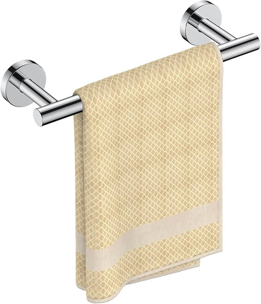 FORIOUS Towel Bar 12" Towel Racks for Bathroom Wall Mounted Chrome | Total Length 14 Inch, Rustproof, Stainless Steel Towel Holder, Wall Mounted for Bathroom Bedroom, Heavy Duty, Space Saving