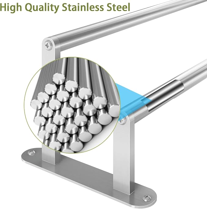 Double Towel Bar 32 Inch, Towel Rack for Bathroom, Wall Mount Bathroom Towel Holder, Stainless Steel Bathroom Towel Rack, Double Towel Hanger Towel Rod(Brushed Nickel)