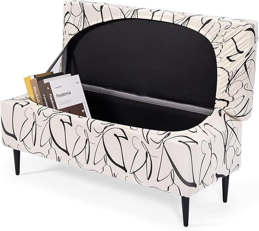 FUANGUI Ottoman Cover Slipcovers Rectangular Folding Stretch | Storage Bench Footrest Sofa Stool Covers Footstool Protector with Elastic Bottom, Removable Washable,Large