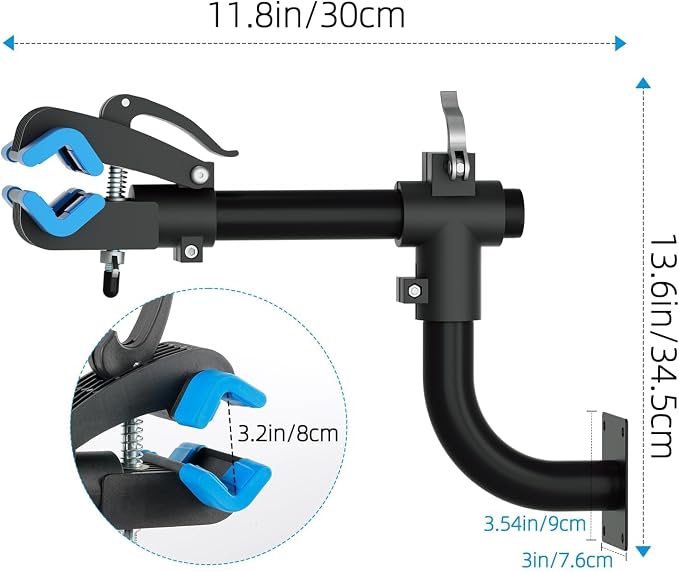 Urban Deco Bike Repair Stand Bench Mount Bike Stand Wall Mounted Bike Work Stand Bicycles Maintenance Rack Bike Clamp for Road Mountain Bike,Road Bike (13.6 inch Curved)