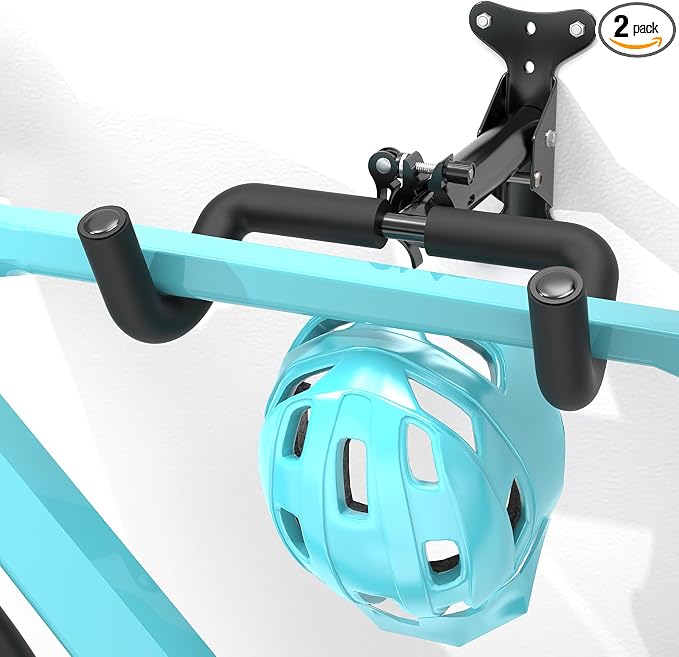 Housolution Bike Wall Mount - [1 Pack] EVA Foam Padded up to 48.5 lbs | Carbon Steel, Valve Mechanism, Heavy-Duty Adjustable Bike Wall Hanger for Road, Mountain and Hybrid Bikes, Garage & Apartment