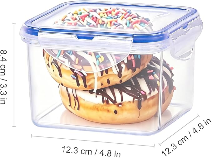 KIGI Small Food Storage Container,Set of 3 (2.9 Cup) | Leakproof & Airtight, 4-Sided Locking Lid, Ideal for Lunch, Meal Prep, Leftover & Snacks, BPA-Free Plastic, 23 oz