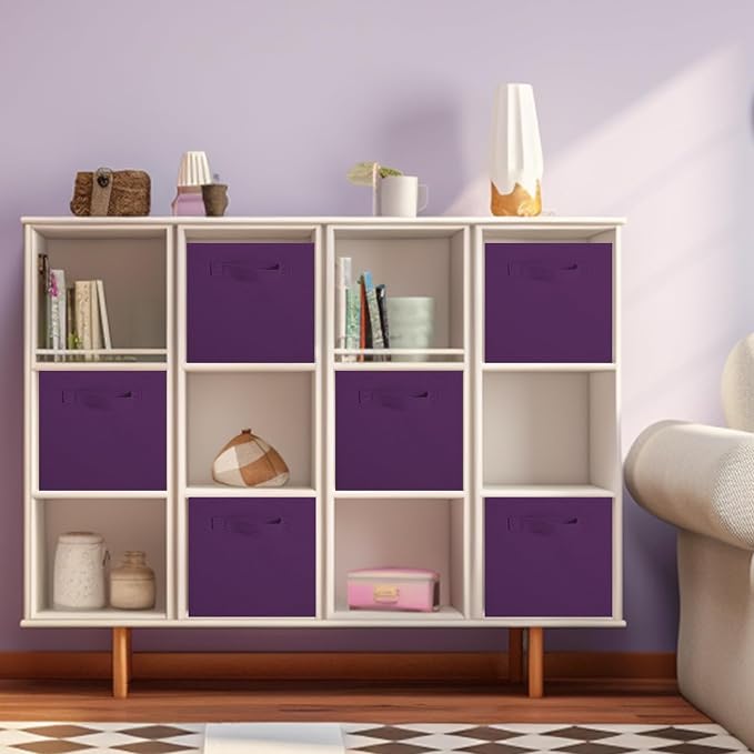 ShellKingdom Storage Bins, Foldable Fabric Storage Cube And Cloth Organizer | Storage Drawer For Closet And Toys, 13 X 13 X 13 INCH, 2 Pack (Purple)