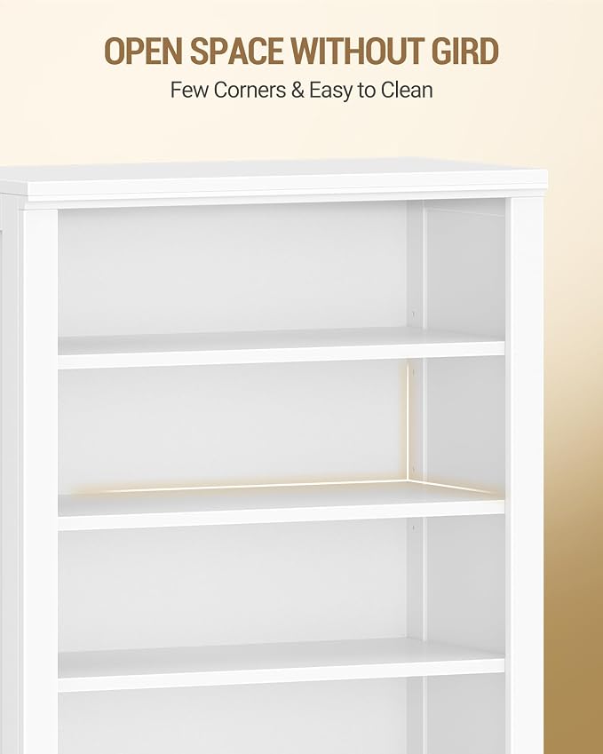 Hzuaneri Shoe Storage Cabinet,10 Tiers Farmhouse Tall Shoe Cubby Organizer | Freestanding Shoe Cabinets, Wooden Shoes Rack with Cubby, 27-30 Pairs, for Entryway, Living Room, White SR52603X